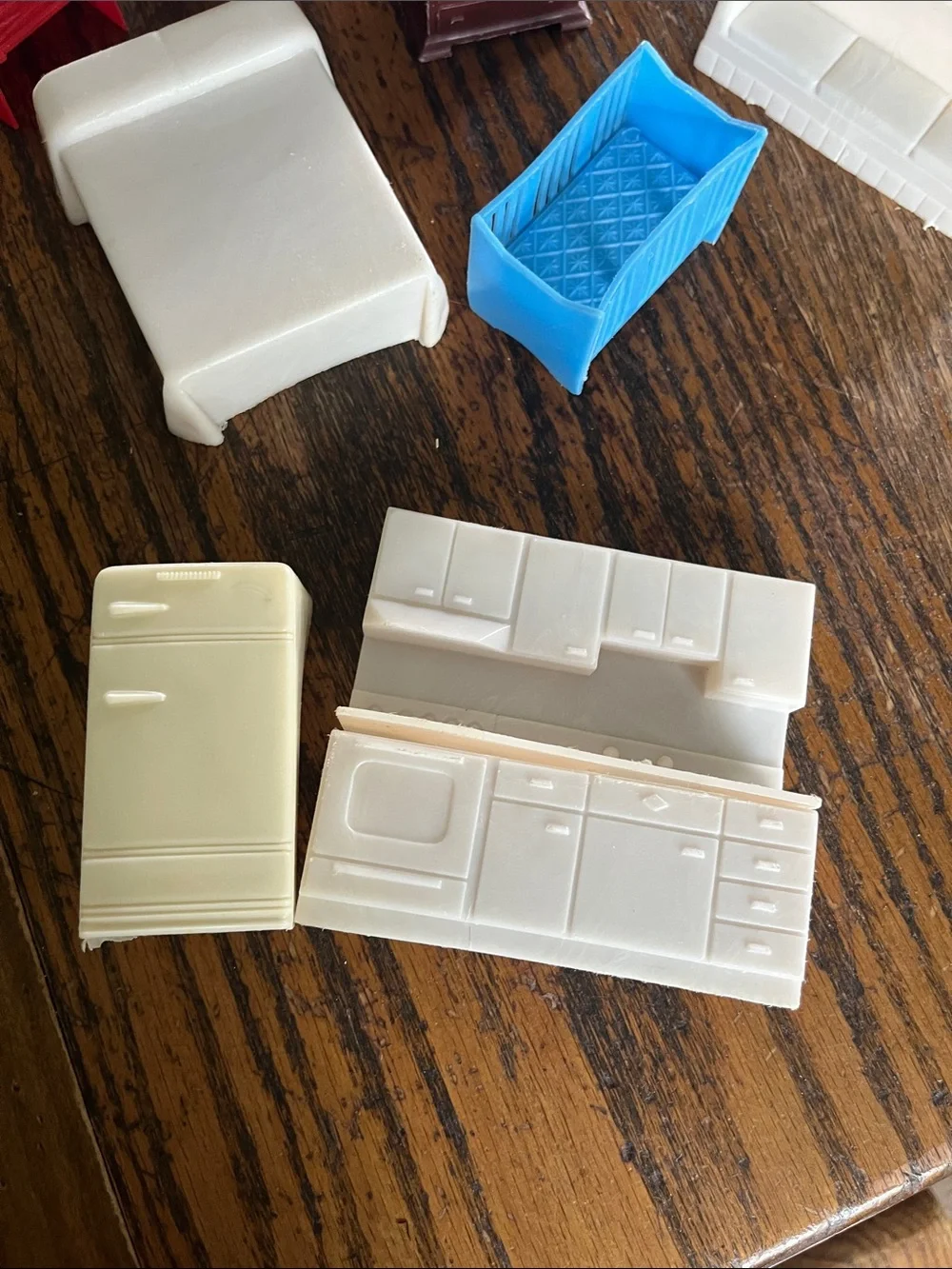 Vintage Plastic Dollhouse Furniture Set - Multicolor
